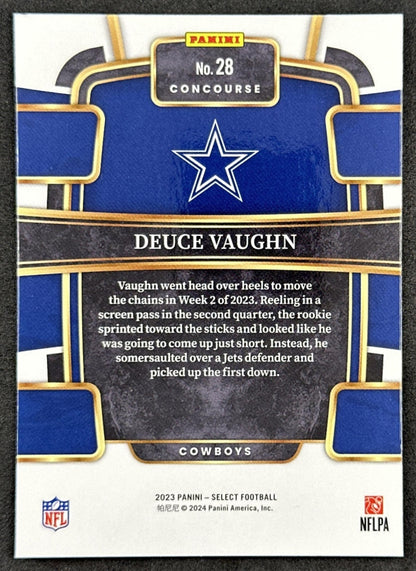 Deuce Vaughn 2023 Panini Select Concourse Cowboys Back