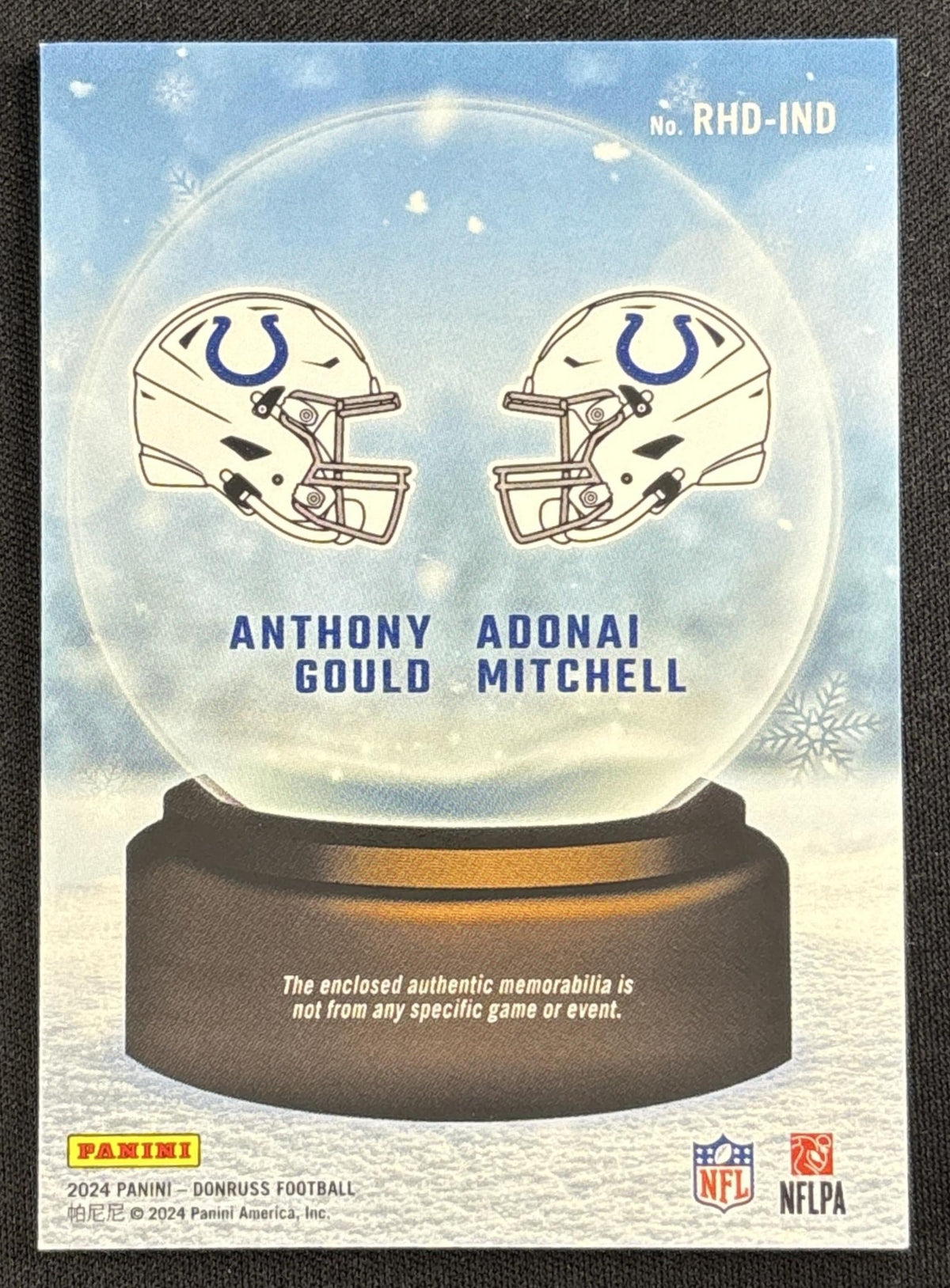 Adonai Mitchell Anthony Gould 2024 Panini Donruss Rookie Holiday Sweater Dual Colts