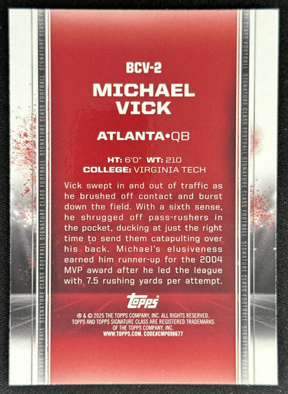 Michael Vick 2024 Signature Class Veteran Chrome Variations Magenta /250 Falcons