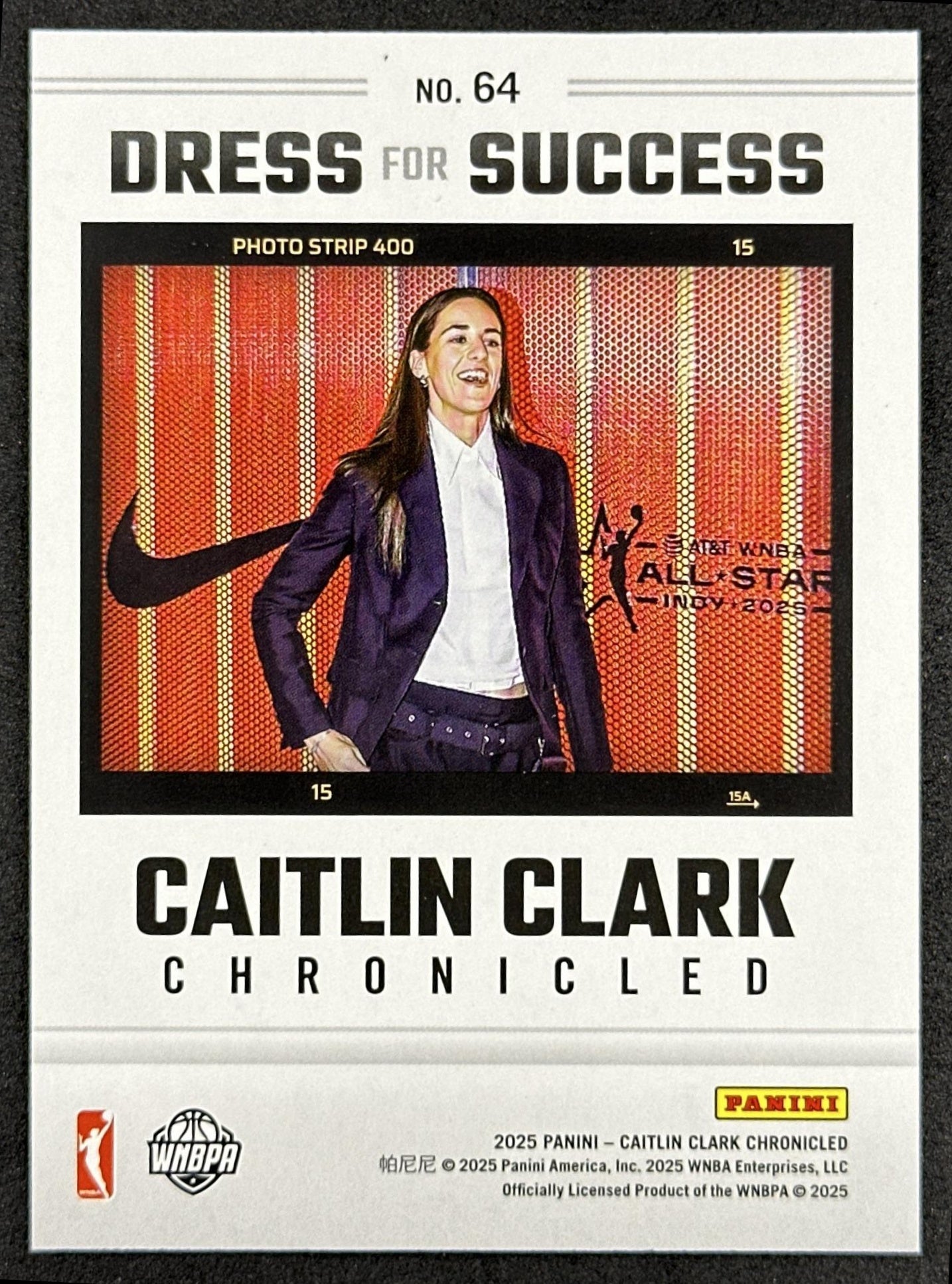 Caitlin Clark 2025 Panini Chronicled Dress For Success Red Cracked Ice Fever 64 Indiana Fever