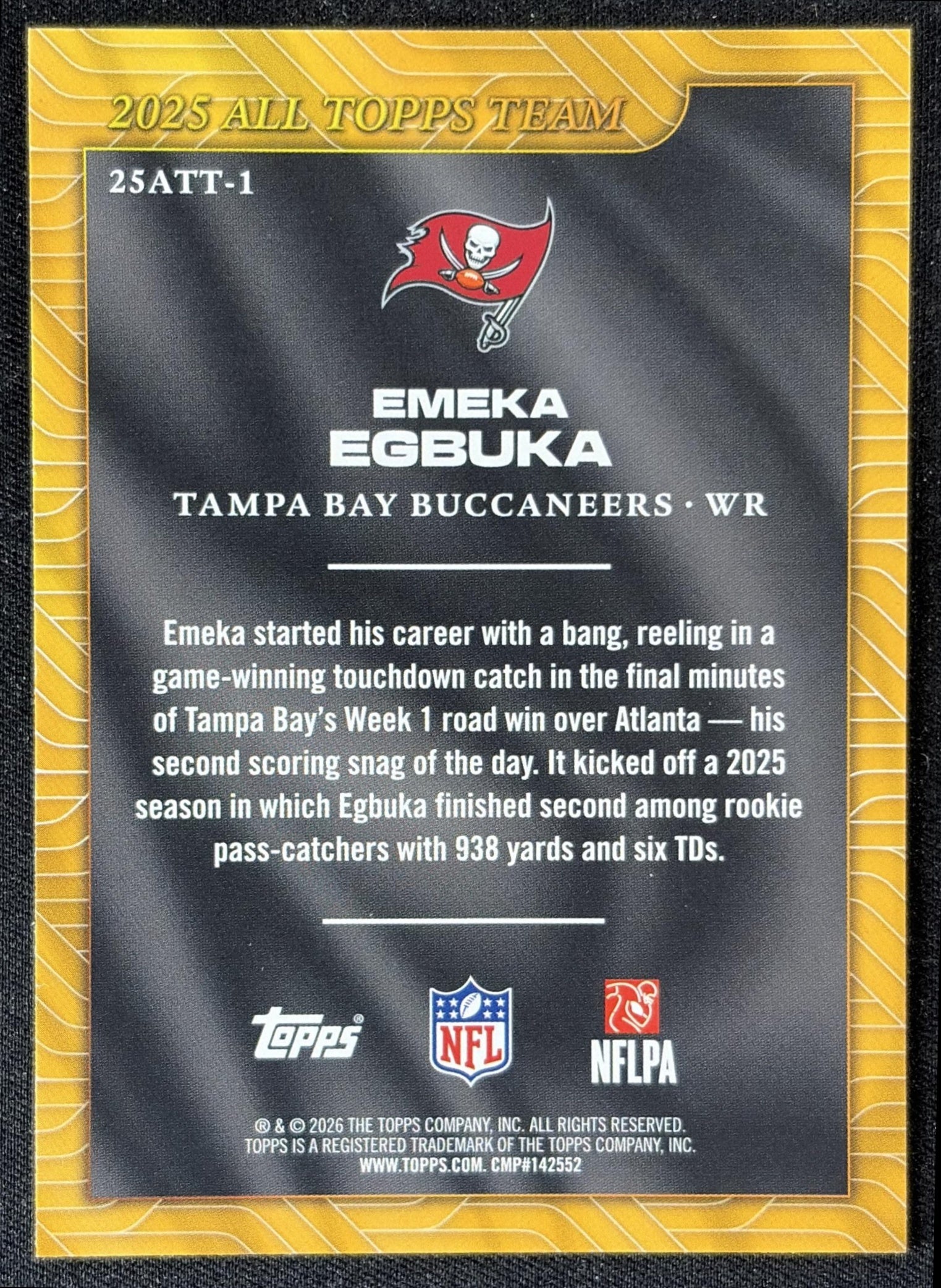 Emeka Egbuka 2026 Topps 2025 All-Topps Team Buccaneers back
