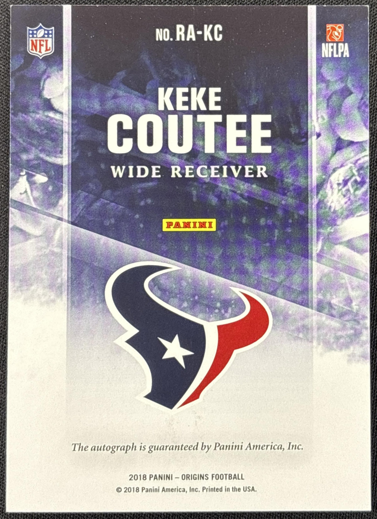 Keke Coutee 2018 Panini Origins Rookie Auto Texans