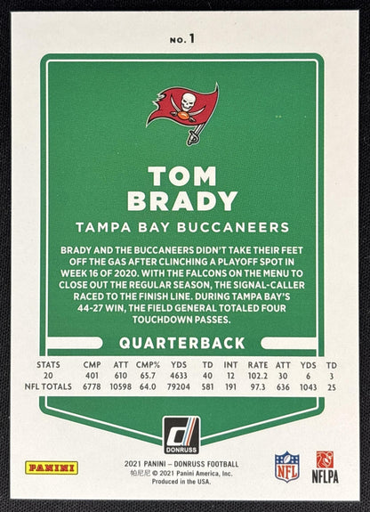 Tom Brady 2021 Panini Donruss Buccaneers Sports Trading Cards