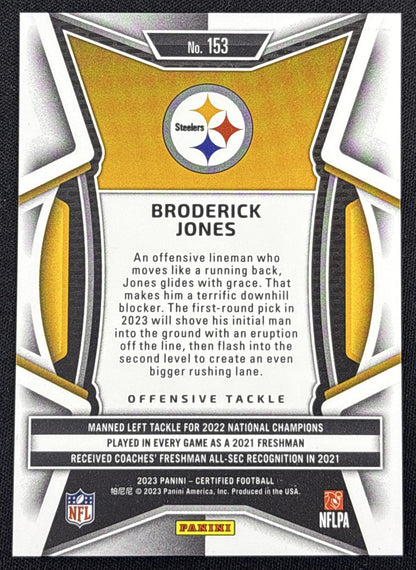 Broderick Jones 2023 Panini Certified Mirror /325 Steelers