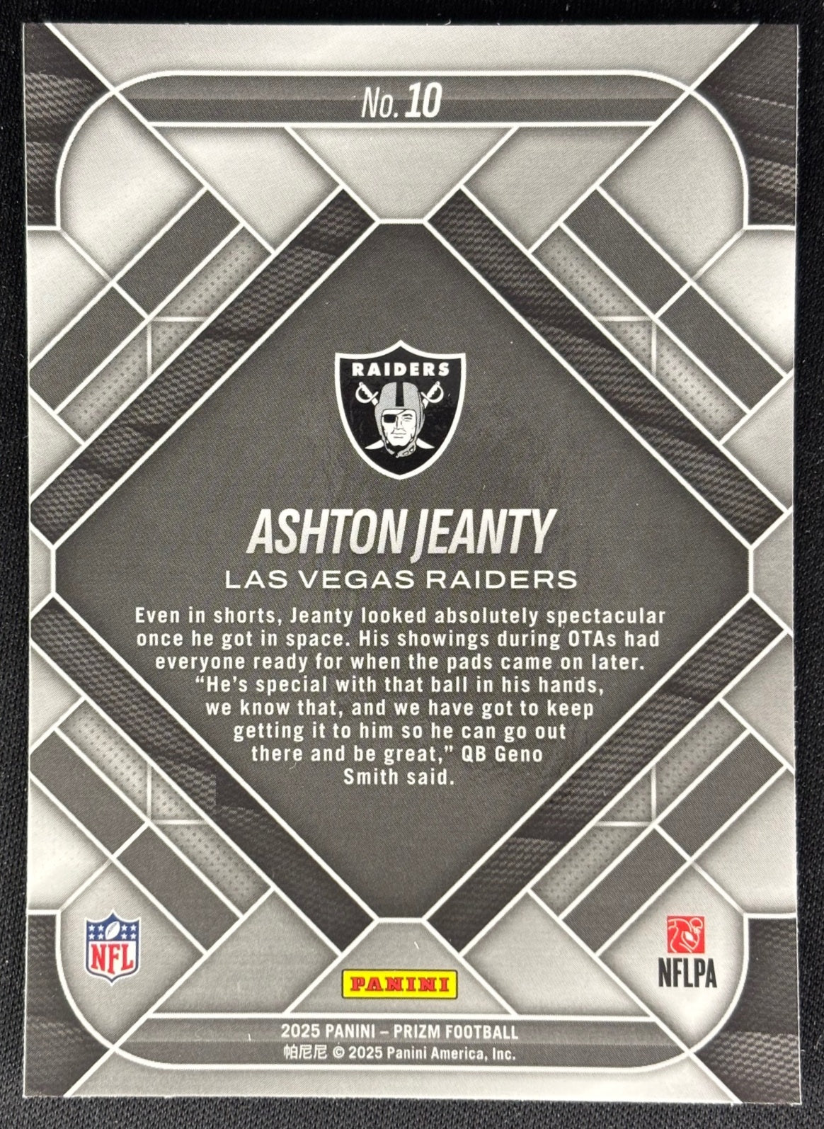 Ashton Jeanty 2025 Panini Prizm Emergent Raiders Sports Trading Cards