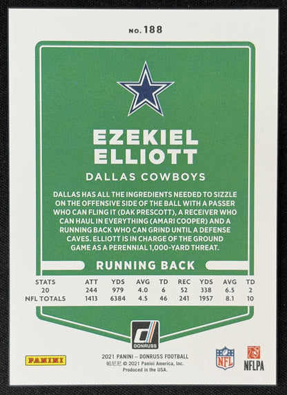 Ezekiel Elliott 2021 Panini Donruss Press Proof Premium Variation Cowboys - Dallas Cowboys