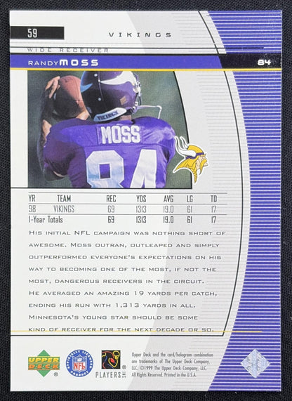 Randy Moss 1999 Upper Deck Black Diamond Vikings