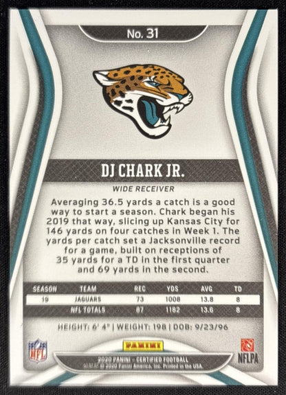 DJ Chark Jr. 2020 Panini Certified Mirror /450 Jaguars back