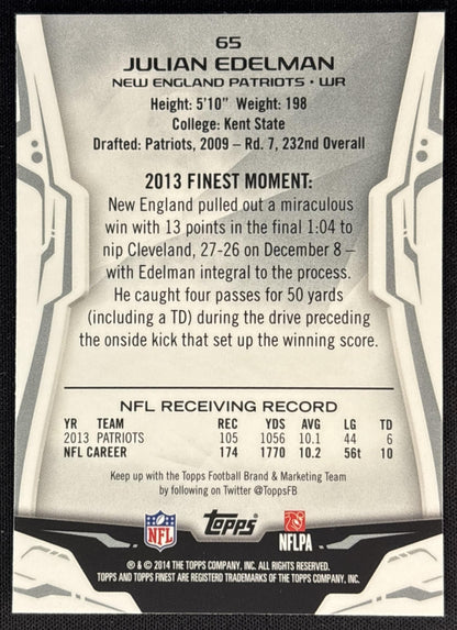 Julian Edelman 2014 Topps Finest Refractor Patriots