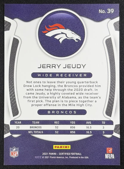 Jerry Jeudy 2021 Panini Certified Mirror Pink /199 Broncos