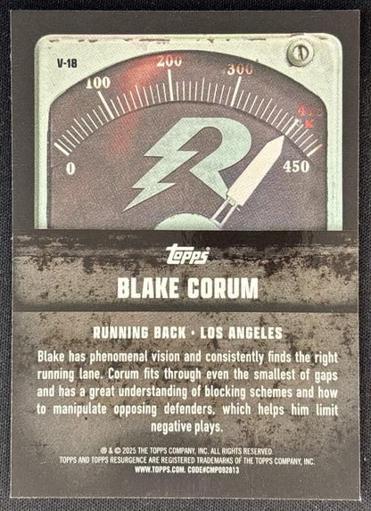 Blake Corum 2024 Topps Resurgence Voltaic Rams back