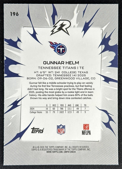 Gunnar Helm 2025 Topps Resurgence Titans
