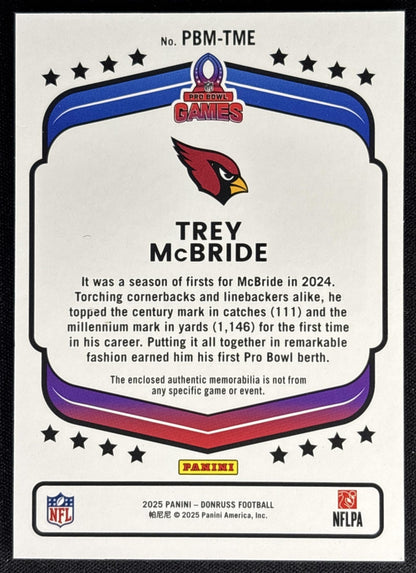 Trey McBride 2025 Panini Donruss Pro Bowl Materials Cardinals