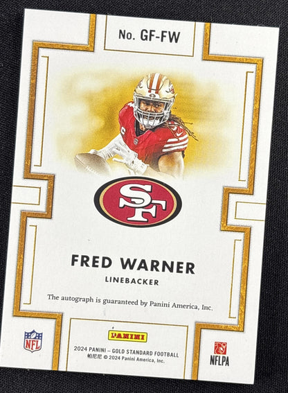 Fred Warner 2024 Panini Gold Standard Fingers Rose /24 49ers