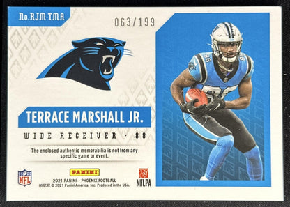 Terrace Marshall Jr. 2021 Panini Phoenix RPS Rookie Auto Jersey /199 Panthers back
