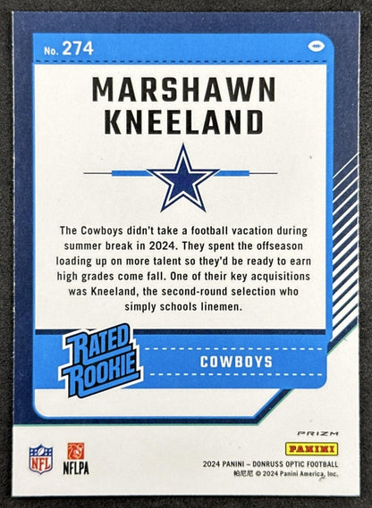 Marshawn Kneeland 2024 Panini Donruss Optic Purple Shock Cowboys Back