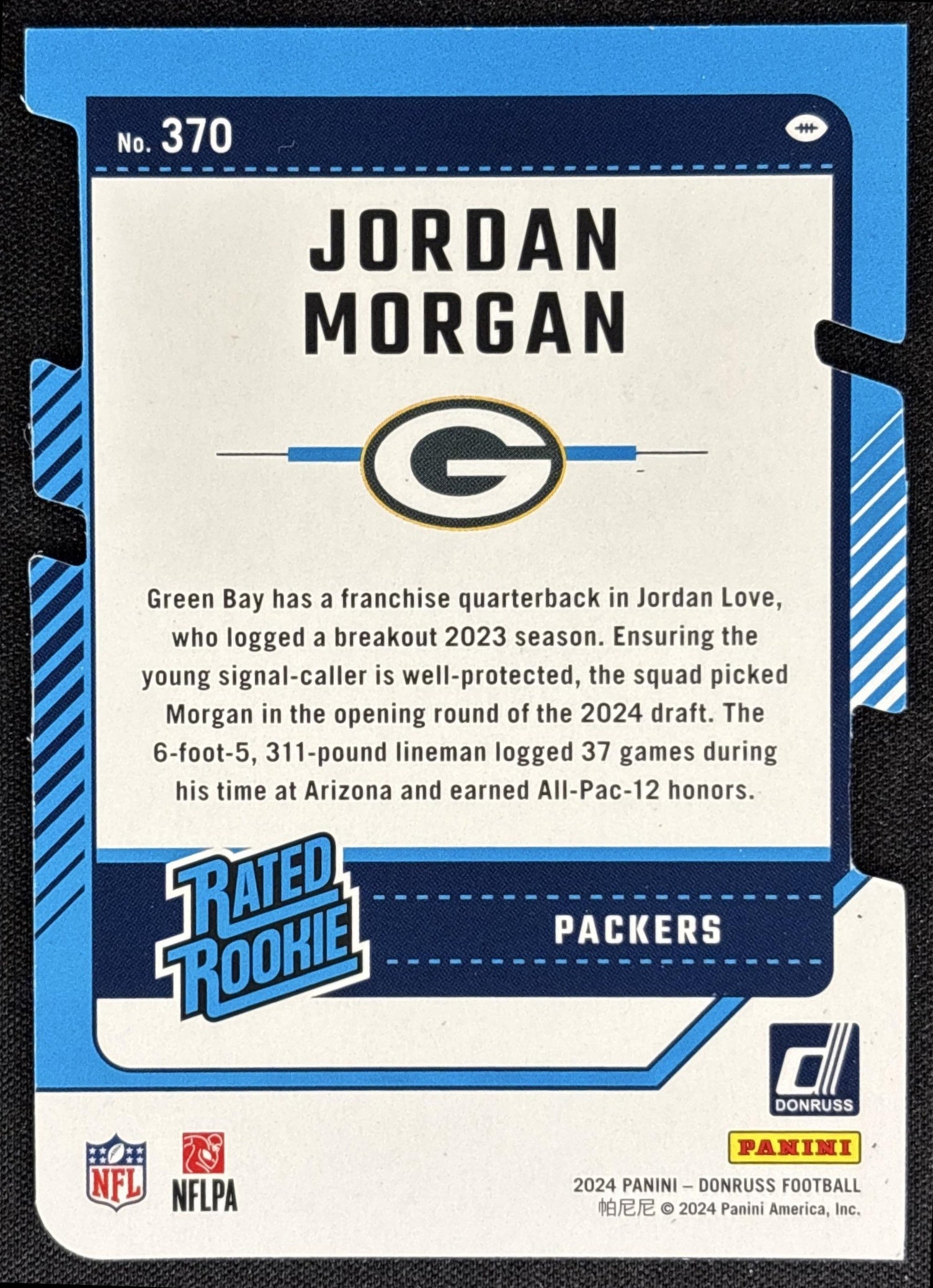 Jordan Morgan 2024 Panini Donruss Press Proof Silver Die Cut /75 Packers