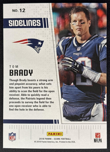 Tom Brady 2018 Panini Score Sidelines Patriots Sports Trading Cards