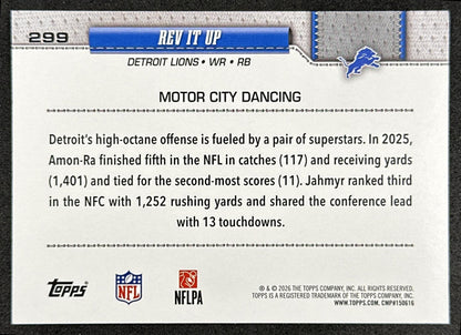Rev It Up 2026 Topps Flagship Lions Sports Trading Cards