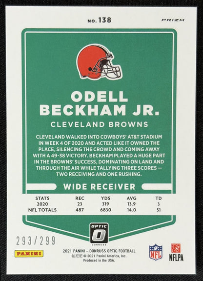 Odell Beckham Jr. 2021 Panini Donruss Optic Wave /299 Browns