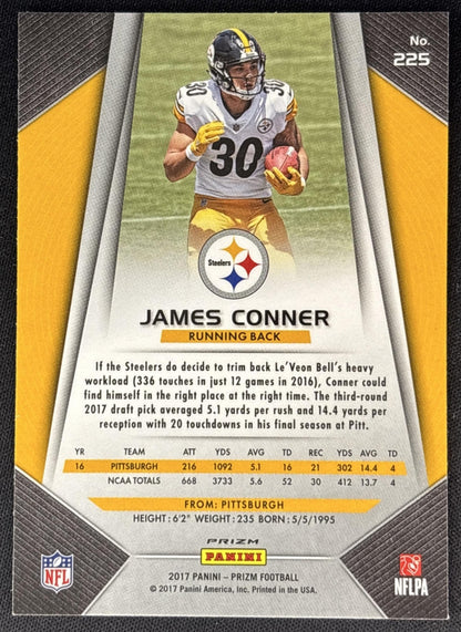 James Conner 2017 Panini Prizm Silver Steelers Sports Trading Cards