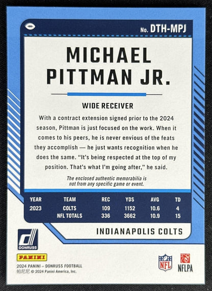 Michael Pittman Jr. 2024 Panini Donruss Threads Colts