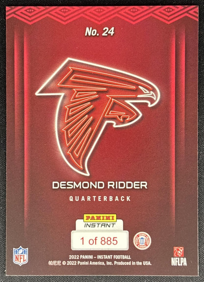 Desmond Ridder 2022 Panini Instant NFL Draft Night Falcons Sports Trading Cards