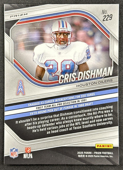 Cris Dishman 2025 Panini Prizm Lazer Oilers back