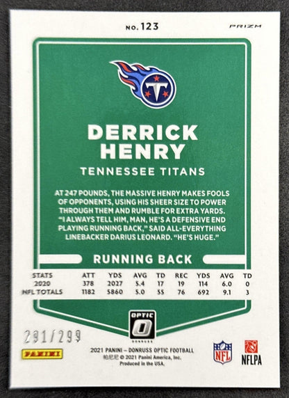 Derrick Henry 2021 Panini Donruss Optic Wave /299 Titans back