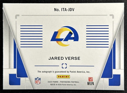 Jared Verse 2025 Panini PhotoGenic In The Action Auto Rams Sports Trading Card