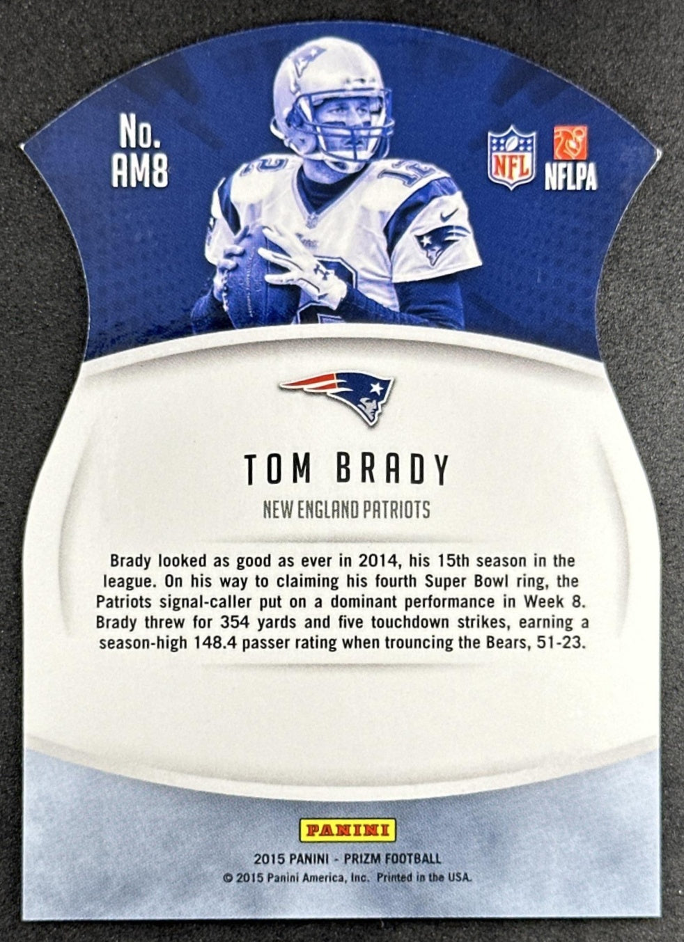 Tom Brady 2015 Panini Prizm Air Marshals Die-Cut Patriots back