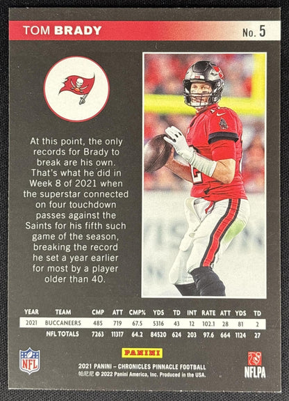 Tom Brady 2021 Panini Chronicles Pinnacle Buccaneers Sports Trading Cards