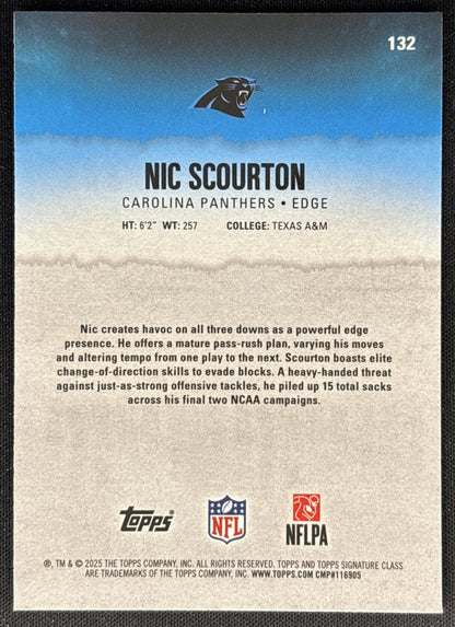 Nic Scourton 2025 Topps Signature Class Chrome Rookie Panthers Sports Trading Cards