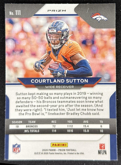 Courtland Sutton 2020 Panini Prizm Red White and Blue Broncos Sports Trading Card