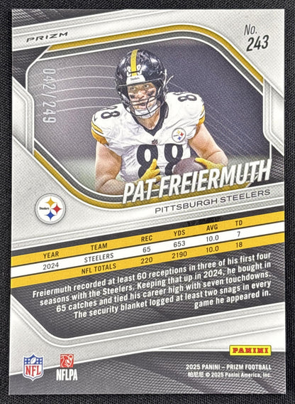 Pat Freiermuth 2025 Panini Prizm Orange /249 Steelers