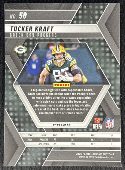 Tucker Kraft 2025 Panini Mosaic Reactive Purple Prizm Packers