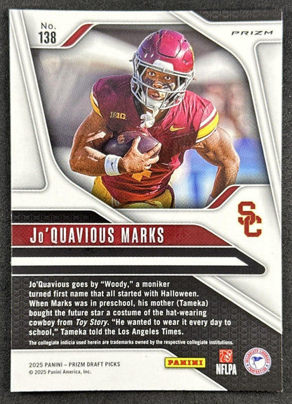 Jo'Quavious Marks 2025 Panini Prizm Draft Picks Purple Wave Trojans Texans