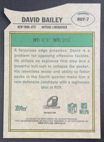 David Bailey 2026 Bowman Chrome ROY Favorites Refractor Jets