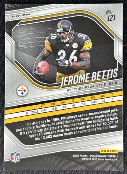 Jerome Bettis 2025 Panini Prizm Black Cherry Blossom /20 Steelers Football