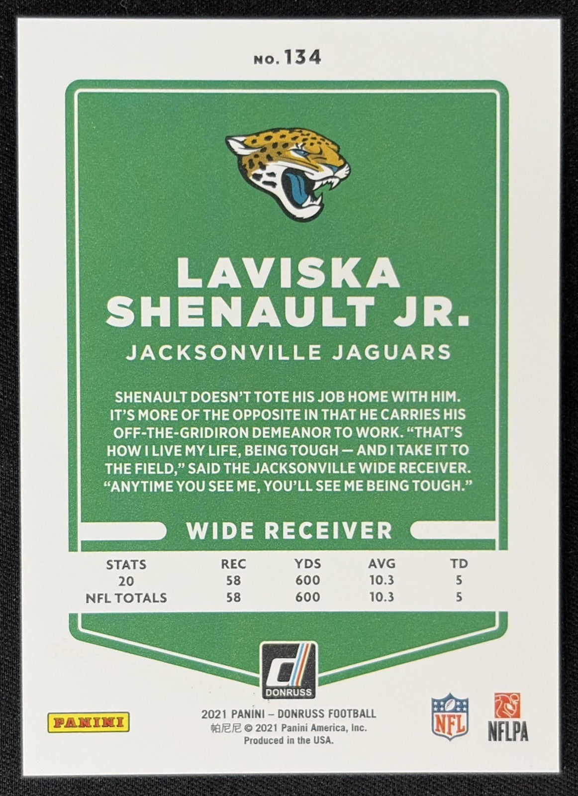 Laviska Shenault Jr. 2021 Panini Donruss Press Proof Premium Jaguars Sports Trading Card