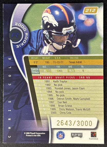 Chris Coif 2000 Playoff Absolute /3000 Broncos
