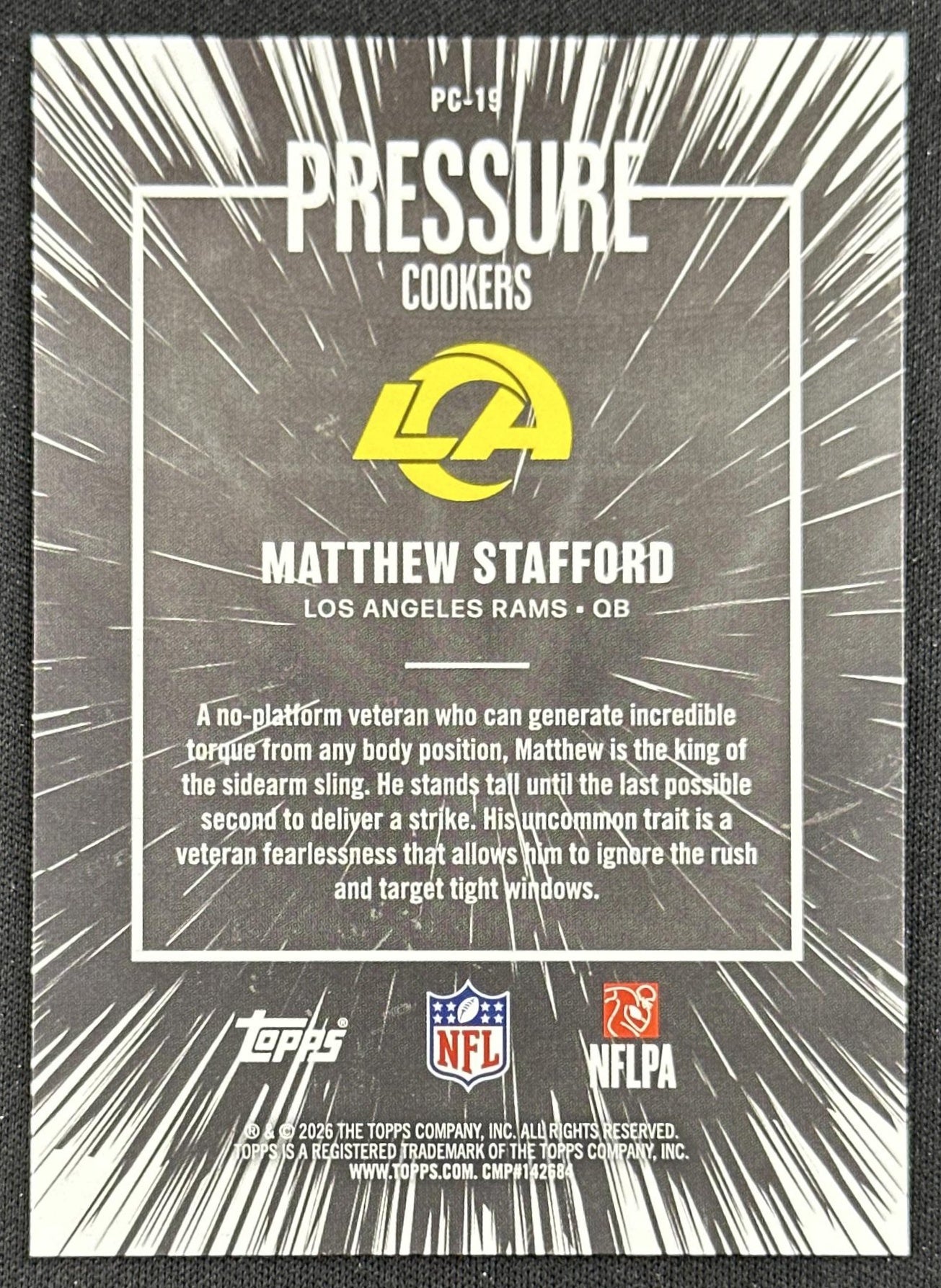 Matthew Stafford 2026 Topps Flagship Pressure Cookers Rams