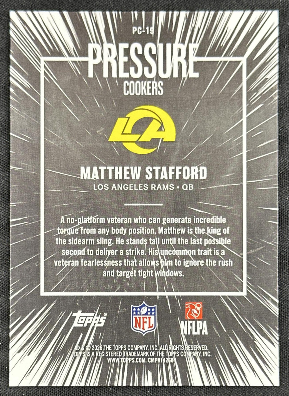 Matthew Stafford 2026 Topps Flagship Pressure Cookers Rams