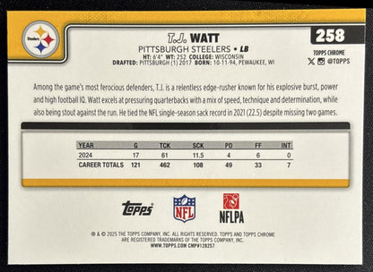 T.J. Watt 2025 Topps Chrome Sapphire Steelers