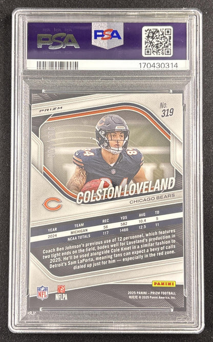 Colston Loveland 2025 Panini Prizm Pandora /400 PSA 10 Bears Sports Trading Card