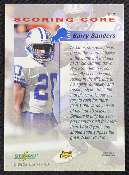Barry Sanders 1999 Score Scoring Core Lions Sports Trading Card