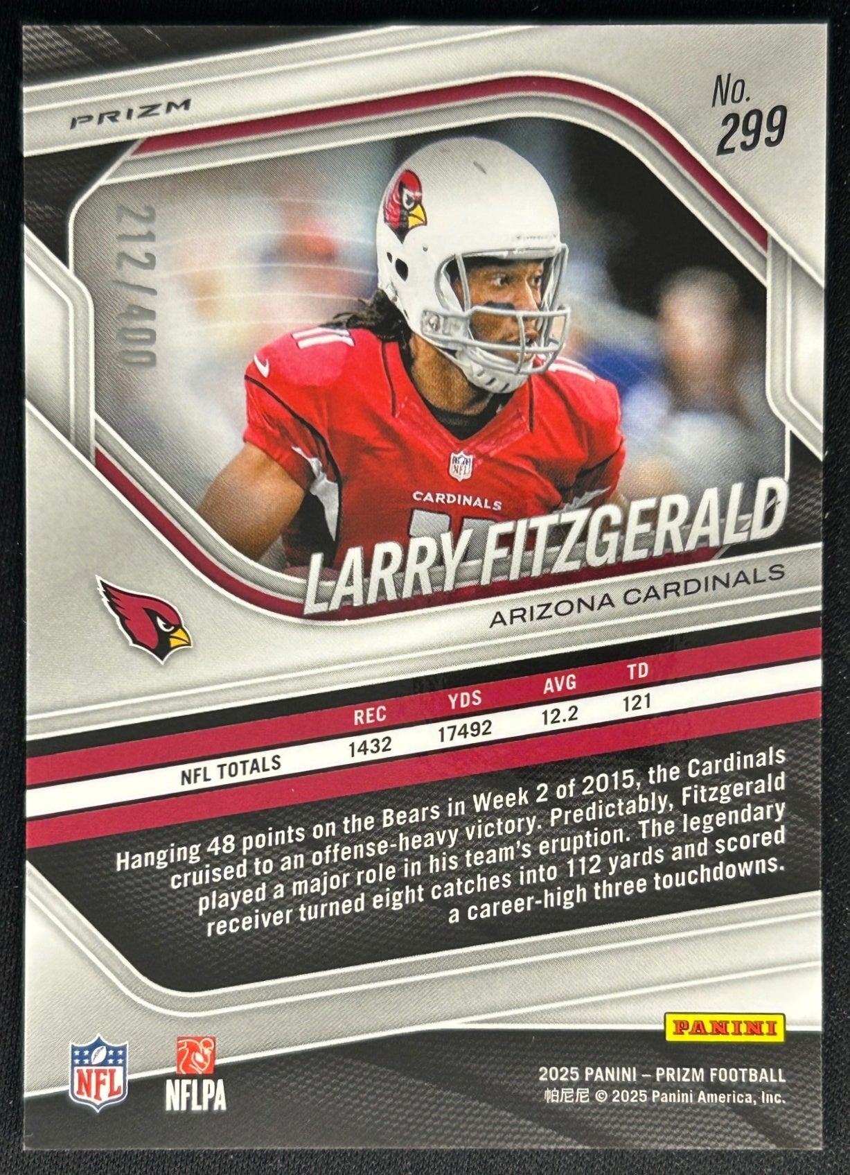 Larry Fitzgerald 2025 Panini Prizm Pandora /400 Cardinals Sports Trading Cards