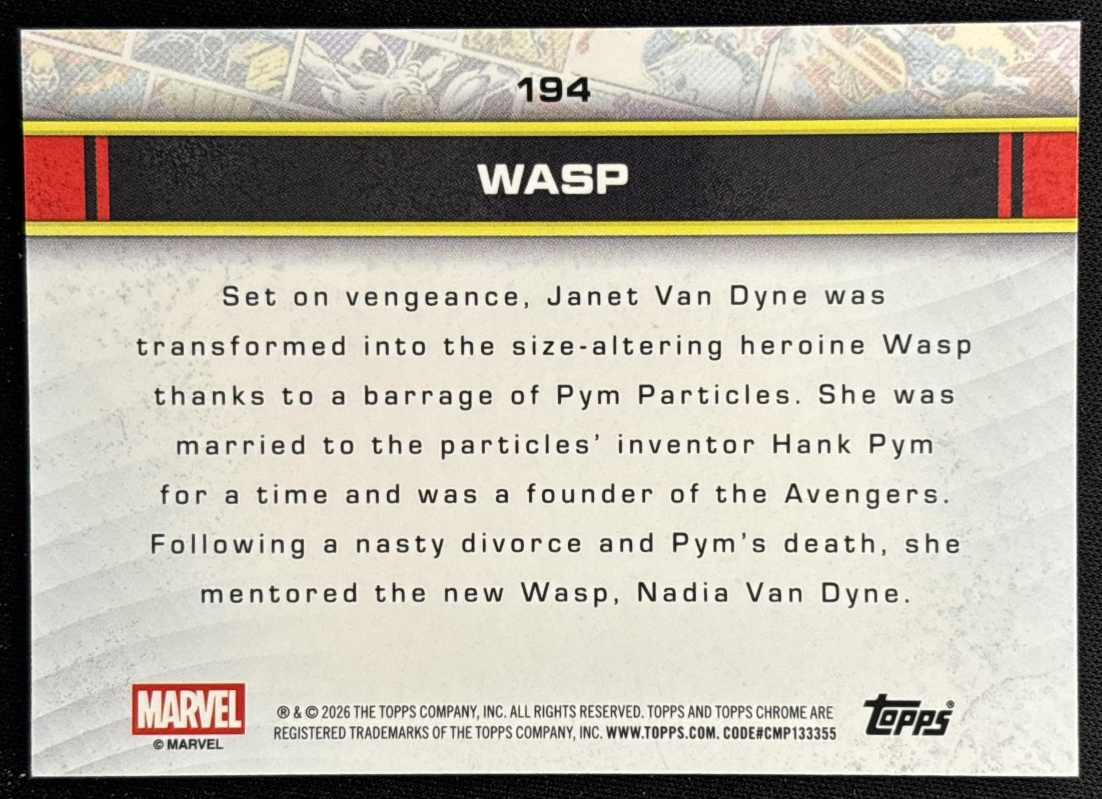 Wasp 2026 Topps Chrome Marvel Comics