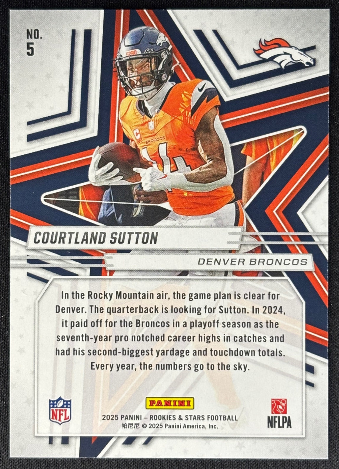 Courtland Sutton 2025 Rookies & Stars Purple /999 Broncos Sports Trading Cards