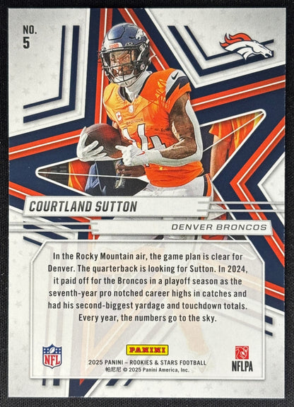 Courtland Sutton 2025 Rookies & Stars Purple /999 Broncos Sports Trading Cards